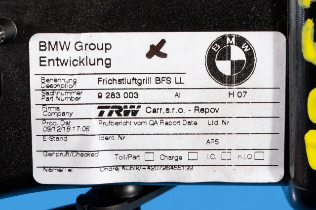 Dashbord friskluftdyse høyre til BMW i3 2013-2022  (BMW|9 283 003|)