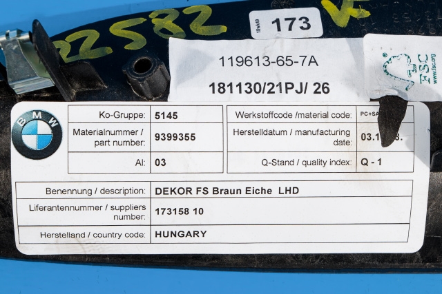 Dashbord diverse til BMW i3 2013-2022  (BMW|9 399 355|)