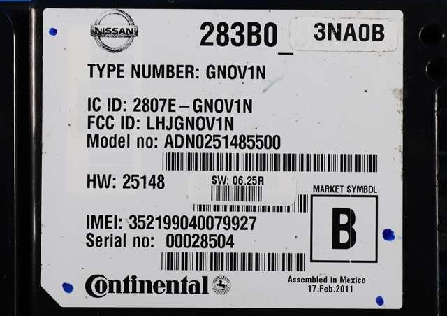 Styreenhet diverse til Nissan Leaf 2011-2017 (Type I) (NISSAN|283B0-3NA0B|)