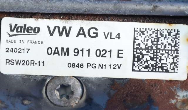 Starter diesel til VW Passat 2015-2019 (Fase 1) (B8) (B8) (VALEO|RSW20R11|0AM 911 021 E|)