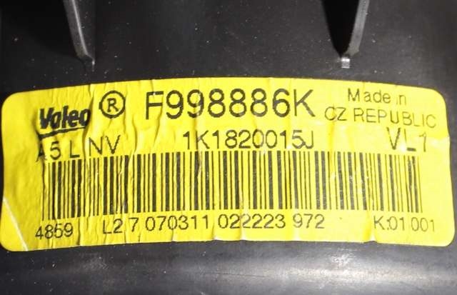 Varmeapparat motor til Škoda Octavia 2009-2013 (Type II, Fase 2) (VAG|1K1 820 015 J|)