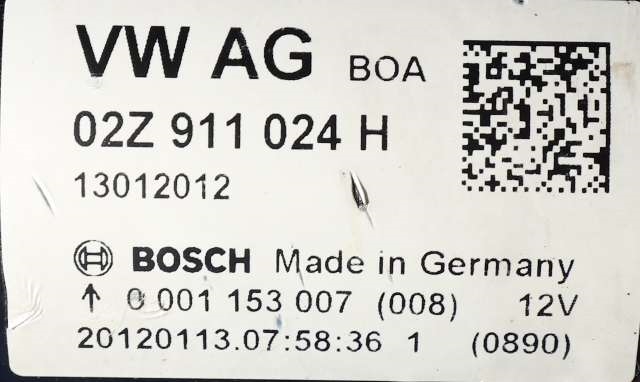 Starter diesel til VW Caddy 2010-2015 (Type III, Fase 2) (BOSCH|0 001 153 007|02Z 911 024 H|)