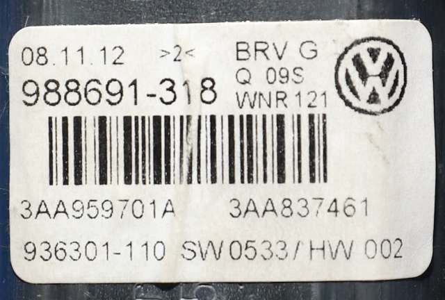 Ruteheis, kun motor, venstre foran til VW Passat 2011-2015 (B7) (B7) (VAG|3AA 959 701 A|)