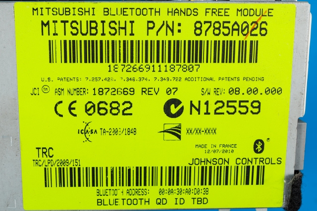 Styreenhet bluetooth til Mitsubishi Outlander 2010-2012 (Type II, Fase 2)  (MITSUBISHI|8785A026|)