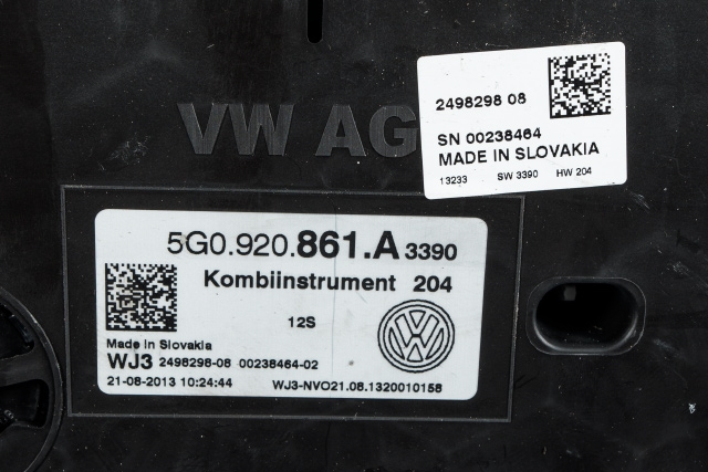 Instrumentpanel til VW Golf VII 2012-2017 (Fase 1)  (VAG|5G0 920 861 A|)