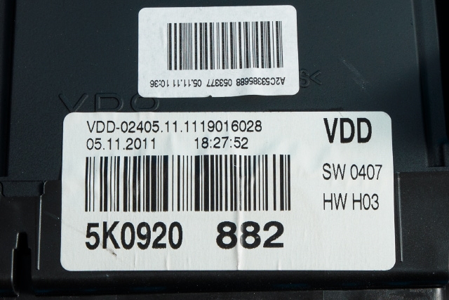 Instrumentpanel til VW Golf VI 2008-2012  (VAG|5K0 920 882|)