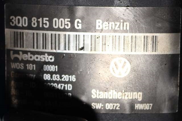 Bensinvarmer til VW Passat 2015-2019 (Fase 1) (B8) (B8) (VAG|3Q0 815 005 G|)