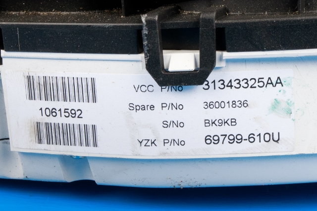 Instrumentpanel til Volvo V70 2007-2013 (Type III, Fase 1)  (YAZAKI|69799-610U|31343325|)