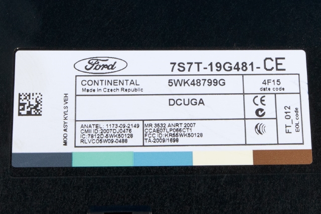 Styreenhet sentrallås til Ford Mondeo 2011-2014 (Type IV, Fase 2)  (CONTINENTL|5WK4 8799G|7S7T-19G481-CE|)