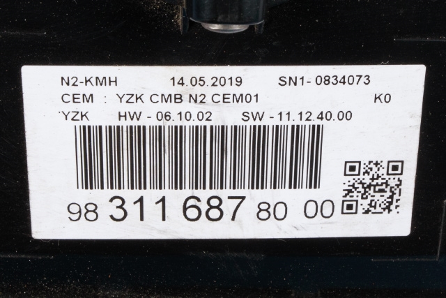 Instrumentpanel til Toyota Proace 2016-->> (Type II) (PSA|98 311687 80-00|)