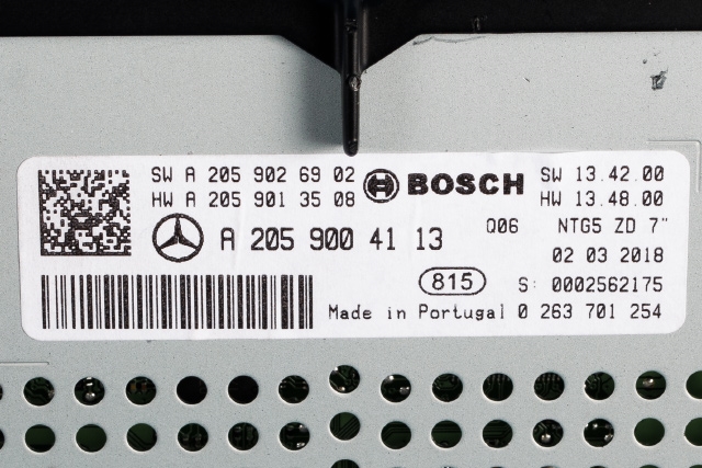 Bilstereo navigasjon skjerm til Mercedes GLC 2015-2022 (X253) (X253) (MERCEDES|A 205 900 41 13|)