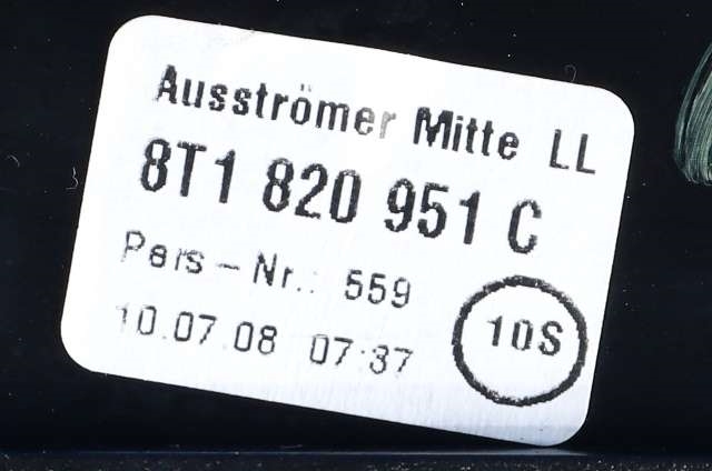 Dashbord friskluftdyse midtkonsoll til Audi A4 2007-2014 (Type IV) (B8) (B8) (VAG|8T1 820 951 C|)