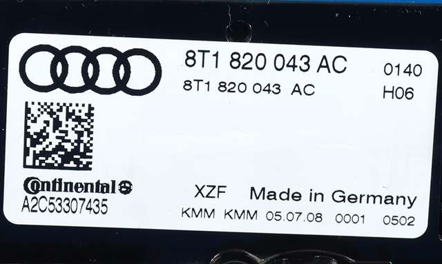 Varmeapparat betjening til Audi A4 2007-2014 (Type IV) (B8) (B8) (VAG|8T1 820 043 AC|)