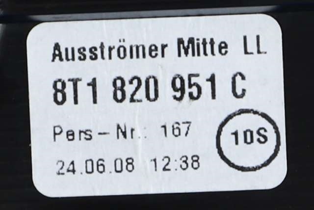 Dashbord friskluftdyse midtkonsoll til Audi A4 2007-2014 (Type IV) (B8) (B8) (VAG|8T1 820 951 C|)