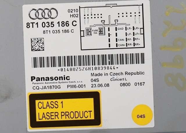 Bilstereo til Audi A4 2007-2014 (Type IV) (B8) (B8) (VAG|8T1 035 186 C|)
