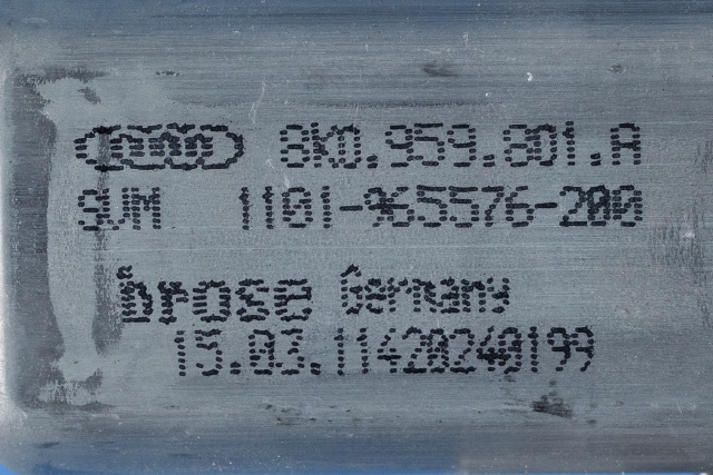 Ruteheis, kun motor, venstre foran til Škoda Superb 2008-2015 (Type II) (VAG|8K0 959 801 A|)