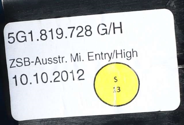 Dashbord friskluftdyse midtkonsoll til VW Golf VII 2012-2017 (Fase 1)  (VAG|5G1 819 728 G/H|)