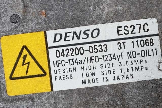 Aircondition kompressor hybrid til Toyota RAV4 2016-2019 (Type IV, Fase 2)  (DENSO|042200-0533|)