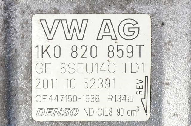 Aircondition kompressor til VW Golf VI 2008-2012  (DENSO|447150-1936|1K0 820 859 T|)