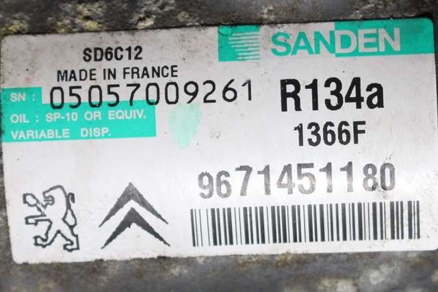 Aircondition kompressor til Peugeot 308 2011-2013 (Type I, Fase 2) (SANDEN|1366F|96 714511 80|)