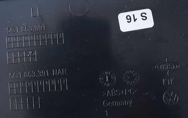Dashbord myntrom til VW Golf VII 2012-2017 (Fase 1) (VAG|5G1 863 391|)