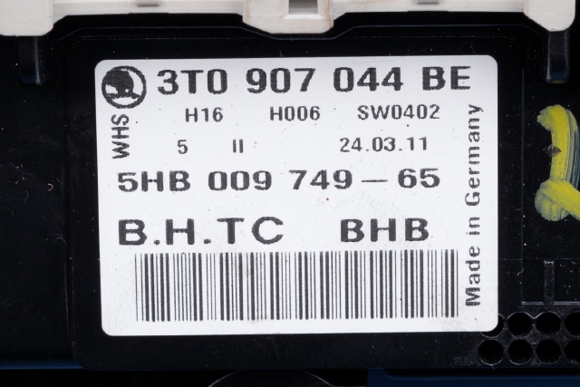 Varmeapparat betjening til Škoda Superb 2008-2015 (Type II) (HELLA|5HB 009 749-65|3T0 907 044 BE|)