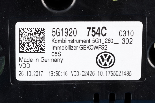 Instrumentpanel til VW Golf VII 2017-2020 (Fase 2)  (VAG|5G1 920 754 C|)