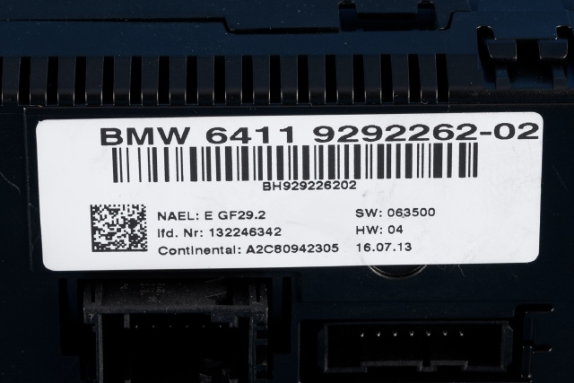 Varmeapparat betjening til BMW X1 2009-2015 (E84) (E84) (BMW|64.11-9 292 262|)