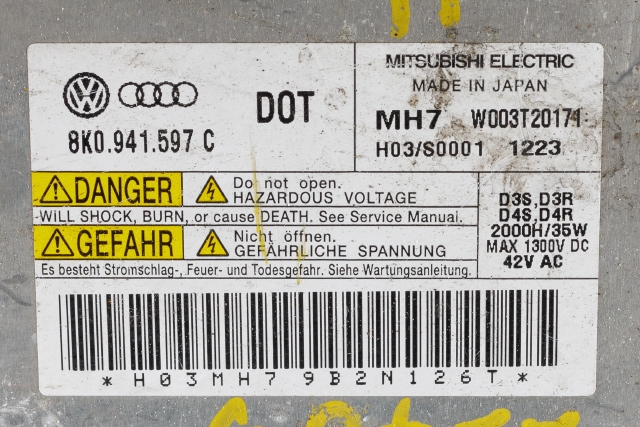 Styreenhet xenon/ballast til VW Touran 2010-2015 (Type I, Fase 3) (VAG|8K0 941 597 C|)