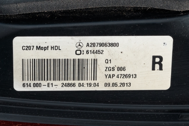 Baklykt høyre indre til Mercedes E-Klasse, Coupe/Cab 2013-2017 (Fase 2) (C207) (C207) (MERCEDES|A 207 906 38 00|)