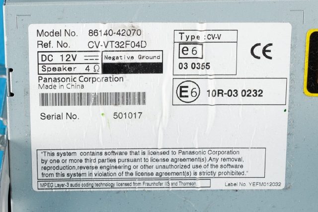 Bilstereo navigasjon til Toyota RAV4 2013-2015 (Type IV, Fase 1) (TOYOTA|86140-42070|)