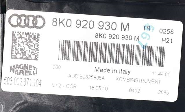 Instrumentpanel til Audi A4 2007-2014 (Type IV) (B8) (B8) (VAG|8K0 920 930 M|)
