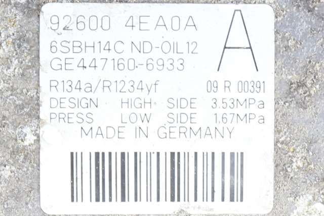Aircondition kompressor til Nissan Qashqai 2014-2021 (Type II)  (DENSO|447160-6933|92600-4EA0A|)