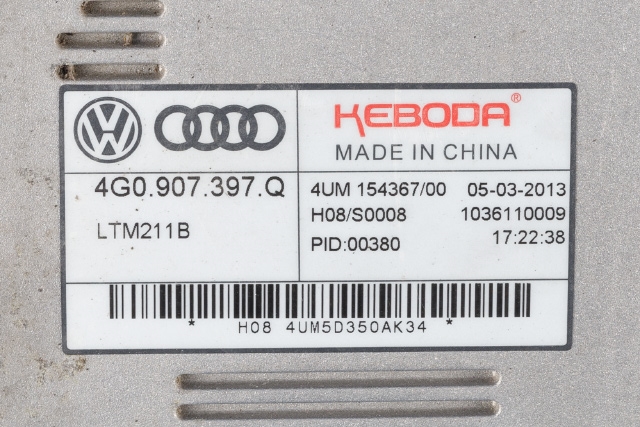 Styreenhet lys (LCM - Light Control Module) til Audi A3 2012-2016 (Type III, Fase 1)  (VAG|4G0 907 397 Q|)