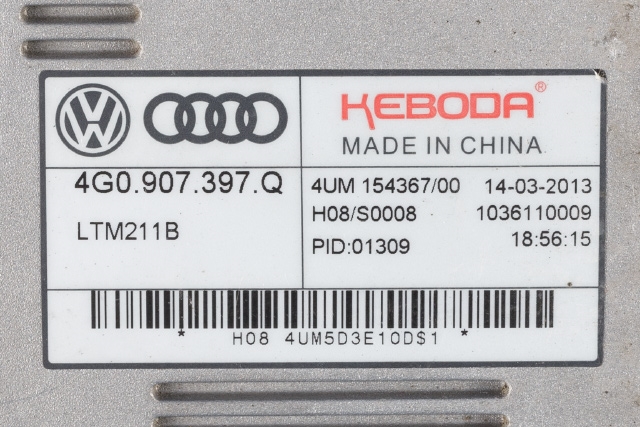 Styreenhet lys (LCM - Light Control Module) til Audi A3 2012-2016 (Type III, Fase 1)  (VAG|4G0 907 397 Q|)