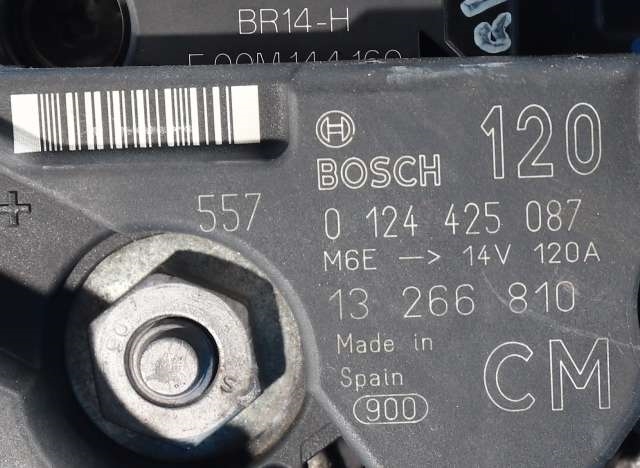 Dynamo til Opel Meriva B 2010-2017  (BOSCH|0 124 425 087|13 266 810. 14 VOLT - 120 AMP|)