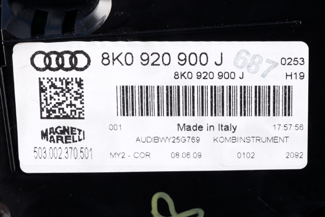 Instrumentpanel til Audi A4 2007-2014 (Type IV) (B8) (B8) (VAG|8K0 920 900 J|)