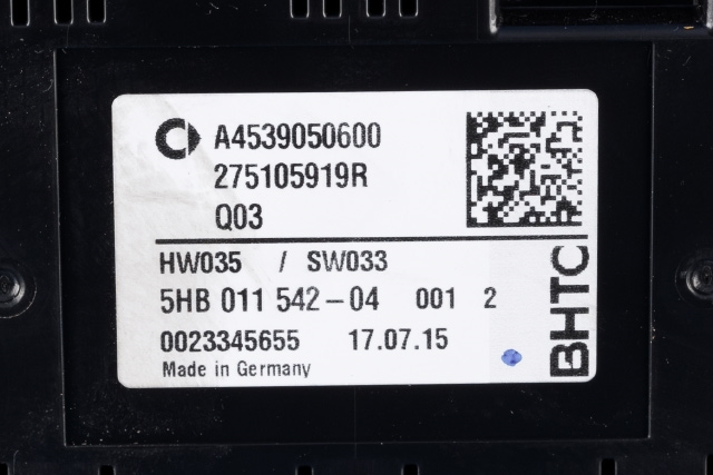 Varmeapparat betjening til Smart Forfour 2015-->> (Type II) (W453) (W453) (RENAULT|2751 05919R|)