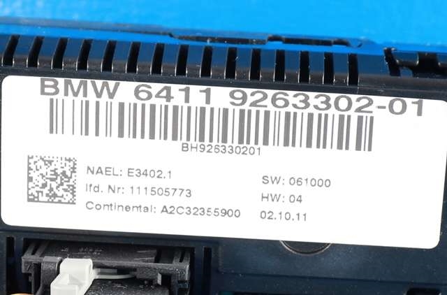 Varmeapparat betjening til BMW X1 2009-2015 (E84) (E84) (BMW|64.11-9 263 302|)