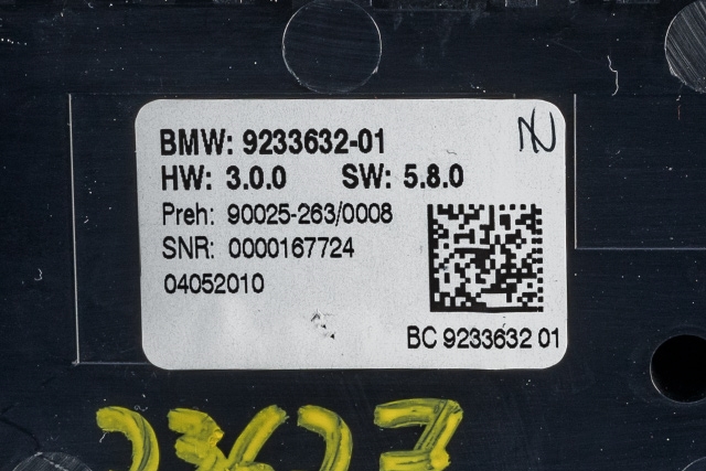 Varmeapparat betjening til BMW 5-Serie 2010-2017 (F10/F11) (F10/F11) (BMW|9 233 632|)