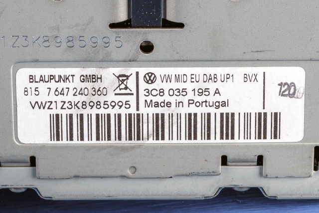 Bilstereo, med DAB til VW Golf VI 2008-2012  (VAG|3C8 035 195 A|)