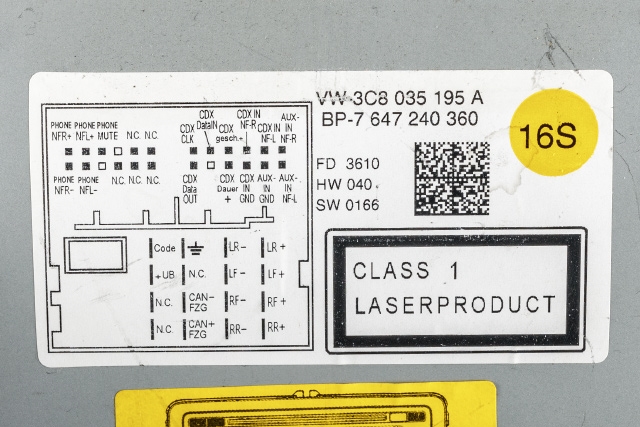Bilstereo, med DAB til VW Golf VI 2008-2012  (VAG|3C8 035 195 A|)
