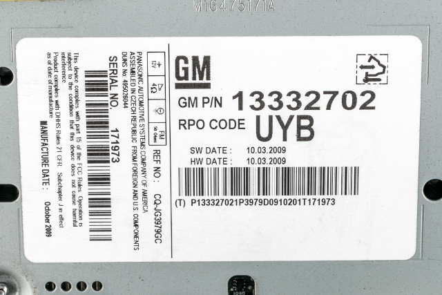 Bilstereo til Opel Insignia A 2009-2014 (GM|13 332 702|)