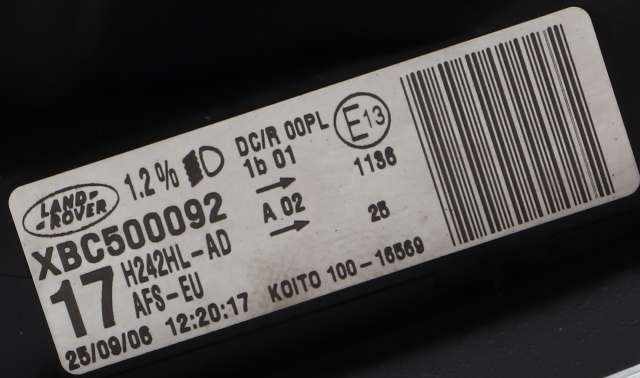 Frontlykt venstre xenon til Land Rover Discovery 2005-2009 (Type III) (LAND ROVER|XBC500092|)