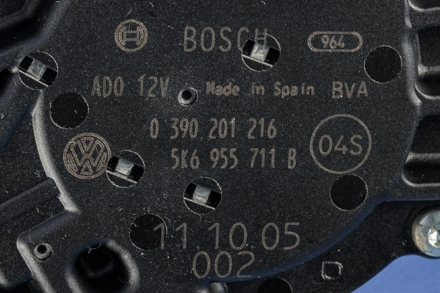 Viskermotor bakrute til VW Polo 2009-2014 (Type V, Fase 1) (BOSCH|0 390 201 216|5K6 955 711 B|)