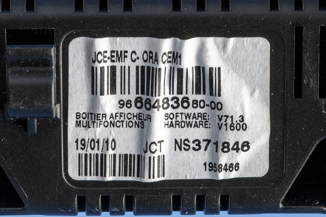 Instrument kjørecomputer til Peugeot 3008 2009-2016 (Type I)  (JOHNSON|NS371846|96 664836 80|)