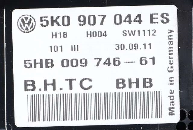 Varmeapparat betjening til VW Golf VI 2008-2012  (VAG|5K0 907 044 ES|)