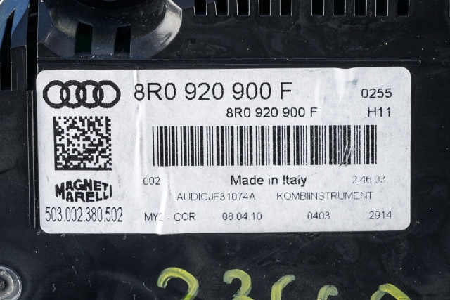 Instrumentpanel til Audi Q5 2008-2012 (Type I, Fase 1)  (MAGNETI|503.002.380.502|8R0 920 900 F|)