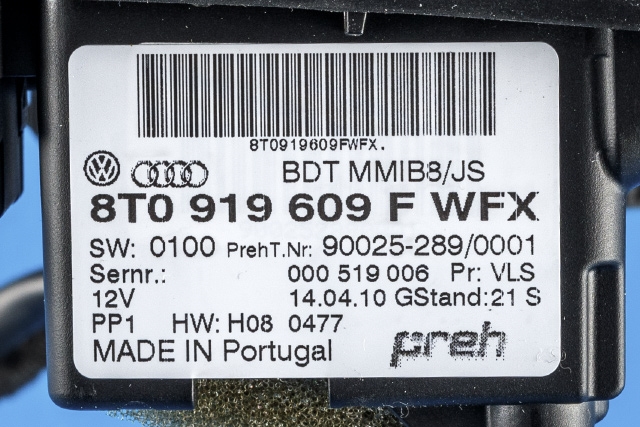 Bilstereo navigasjon betjeningspanel til Audi A5 2007-2016 (Type I) (VAG|8T0 919 609 F|)