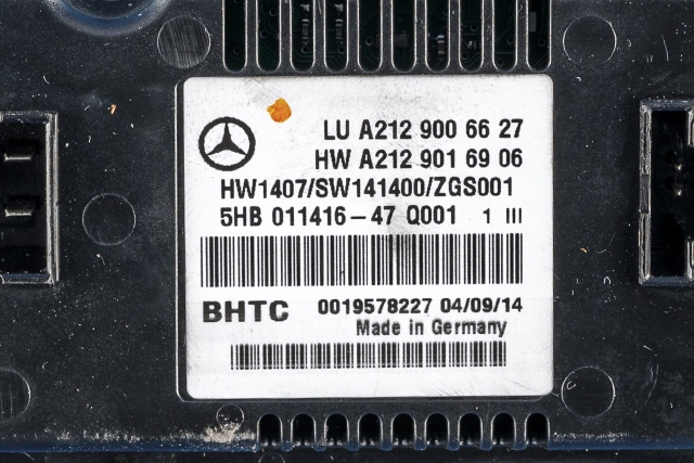 Varmeapparat betjening til Mercedes E-Klasse 2013-2016 (Fase 2) (W212) (W212) (HELLA|5HB 011 416-47|A 212 900 66 27|)